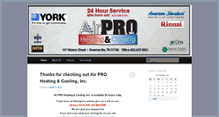 Desktop Screenshot of airprohvacinc.com